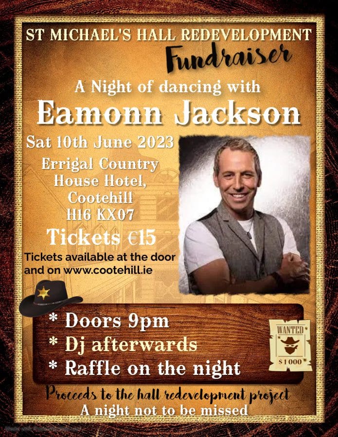 Eamon Jackson, Cootehill, St Michael's Hall, Community centre fundraiser, Errigal hotel