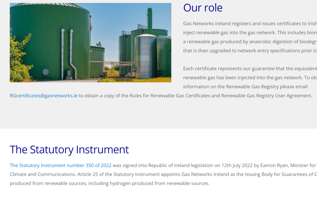 Certification Of Biomethane Renewable Gas