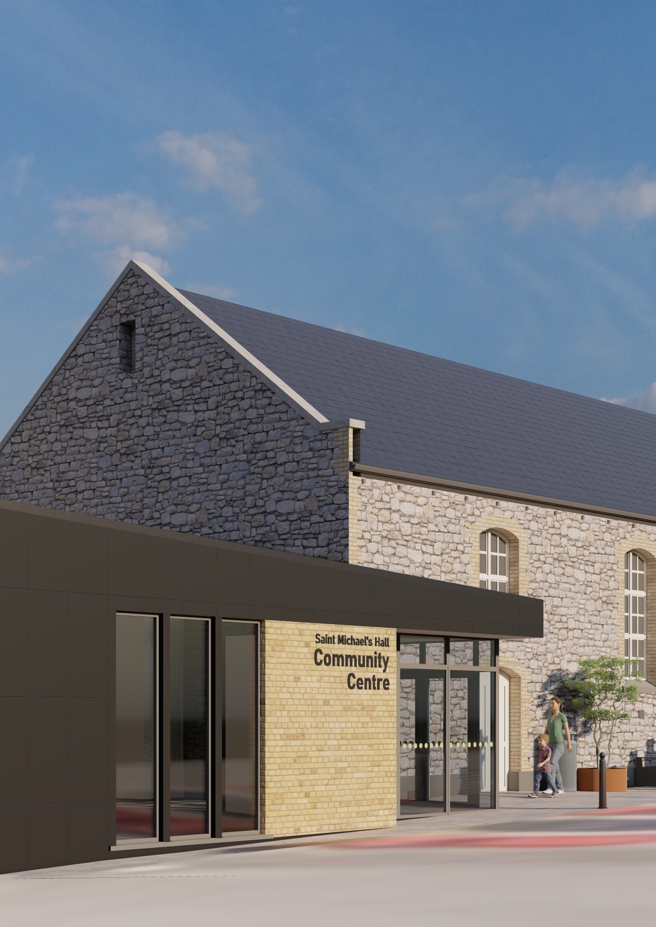 St Michael's Hall Community Centre, redeveloped, plans